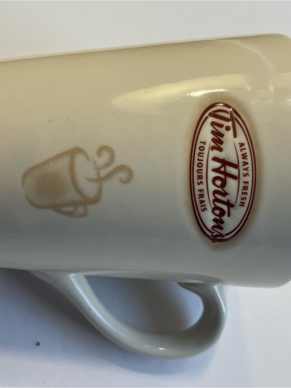 Vintage Tim Hortons 2007 Limited Edition Coffee Mug #007 Steaming Cup Cream - Picture 3 of 8